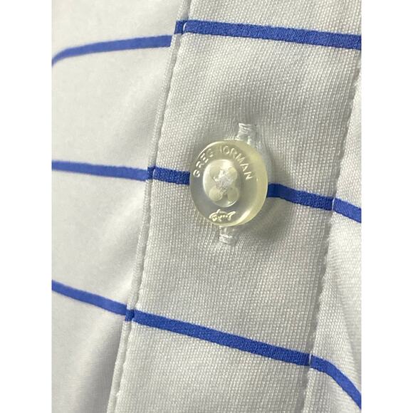 NWT Greg Norman For Tasso Elba Play Dry Polo Golf Shirt Size 2XL White Blue - Picture 3 of 8